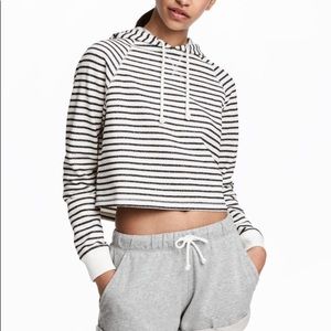 Striped Cropped Hoodie